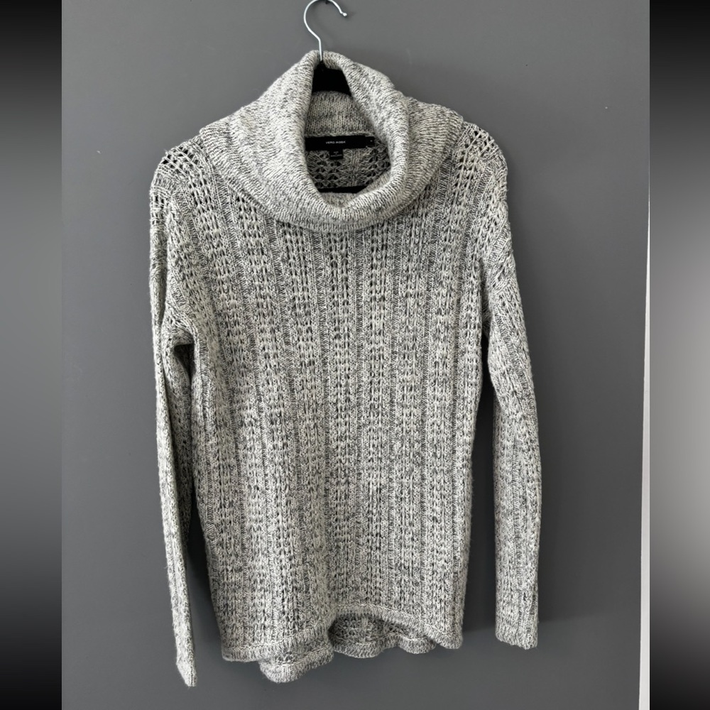 Vero Moda Textured Gray Cowl Neck Sweater